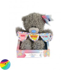 Me To You medvedek z zastavicami na podstavku - Happy Birthday To You!
